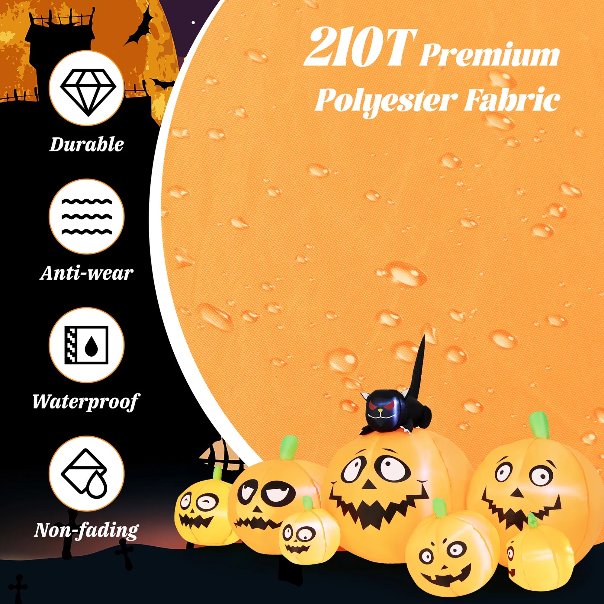 Inflatable Halloween Pumpkins Decor with LED Lights H287