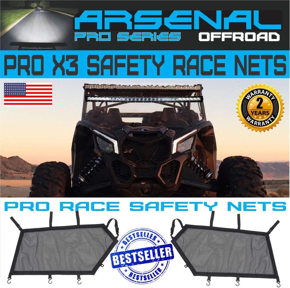 Window Safety Race Nets for Can Am Maverick X3 & X3 Max, Drive & Passenger Side (1 Pair) B519