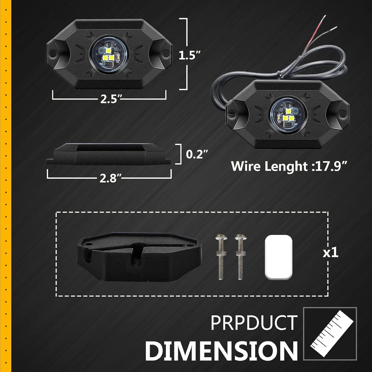 White 16Pods Waterproof LED Underglow Light for Truck Car ATV UTV SUV Off Road Boat E399