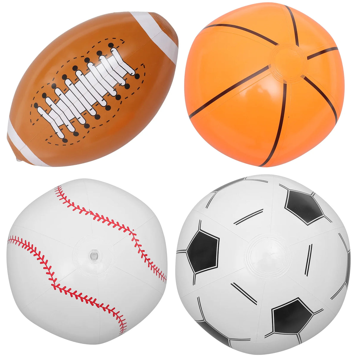 16 Pcs Inflatable Beach Ball Basketball Baseball Football Toys V16639