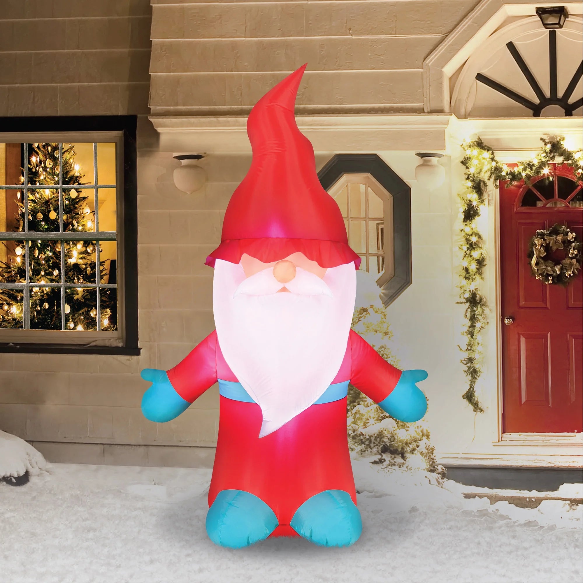 Red Inflatable Christmas Gnome 6 FT Y503147