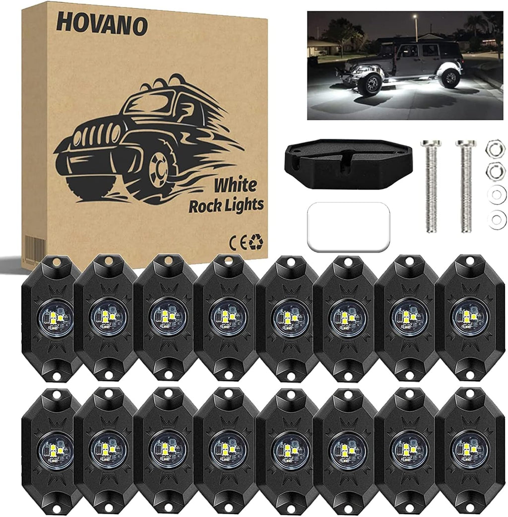 White 16Pods Waterproof LED Underglow Light for Truck Car ATV UTV SUV Off Road Boat E399