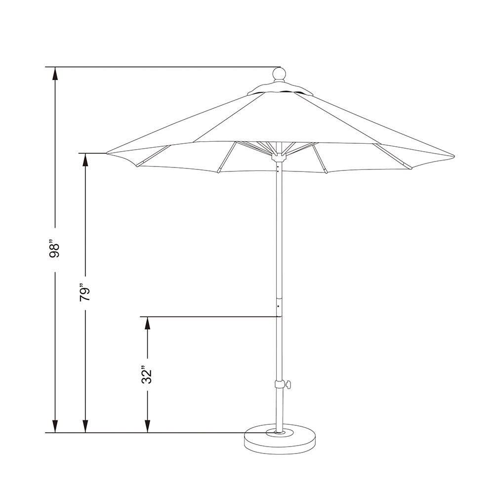 7.5& Fiberglass Market Umbrella White Bronze Olefin K3270