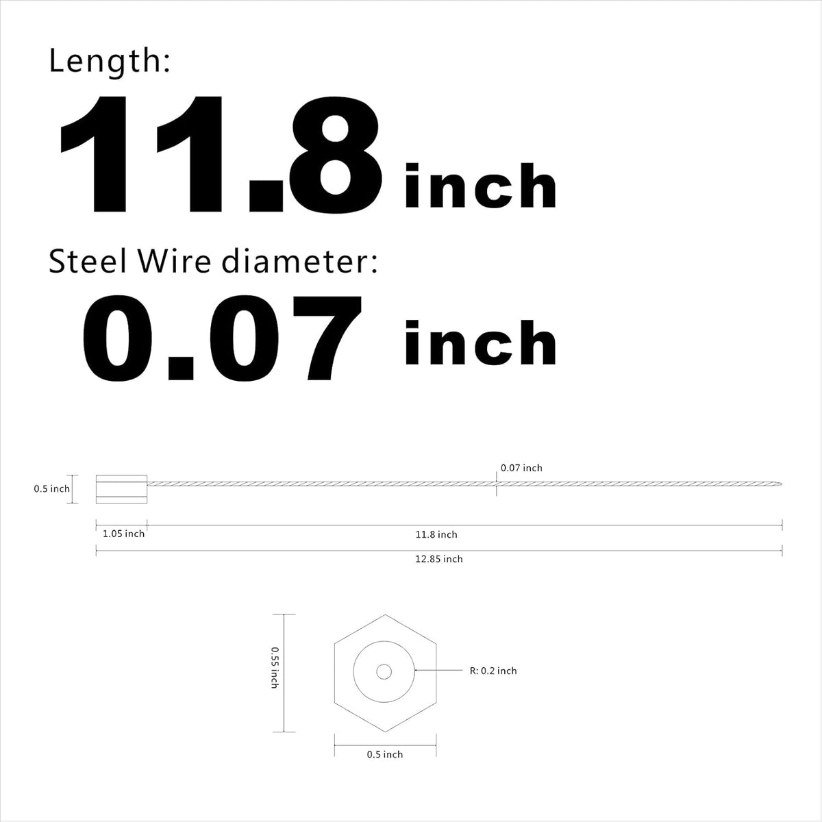 100PCS Steel Security Cable Seals Numbered Tamper Proof Tags 320mm Blue Pack of 2 B296930