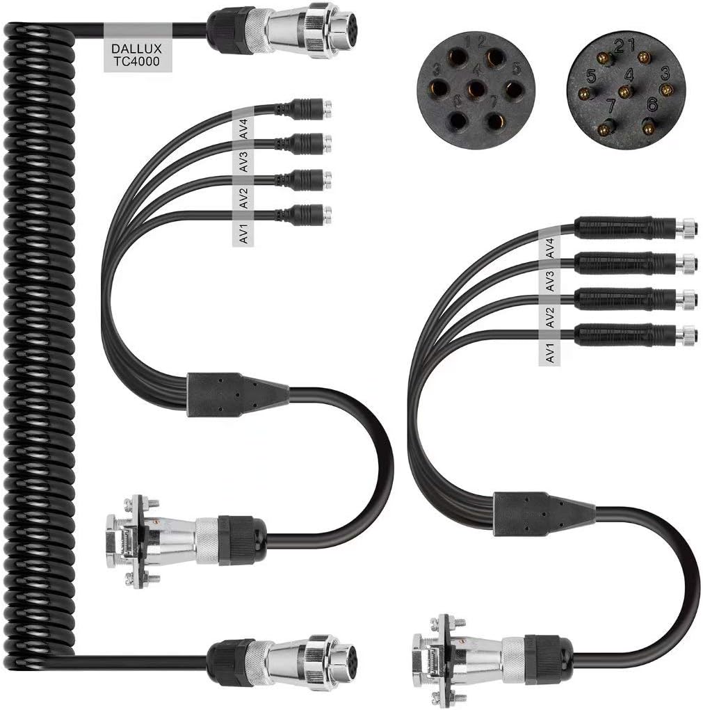 Heavy Duty Vehicle Coil Trailer Cable with 4 PIN AV Connector Disconnect Kit, Pack of 2 I68926