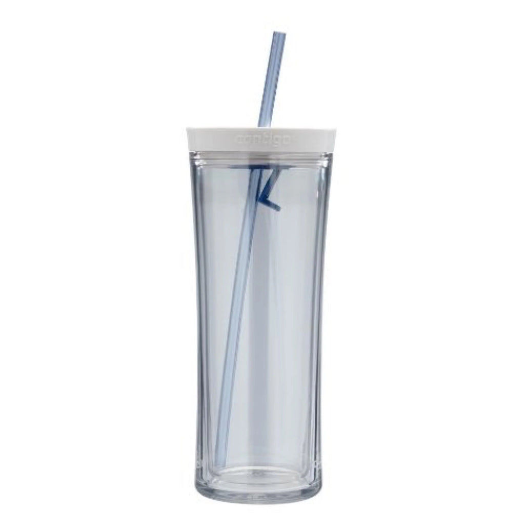 20 Oz Clear Tumbler with Straw V673