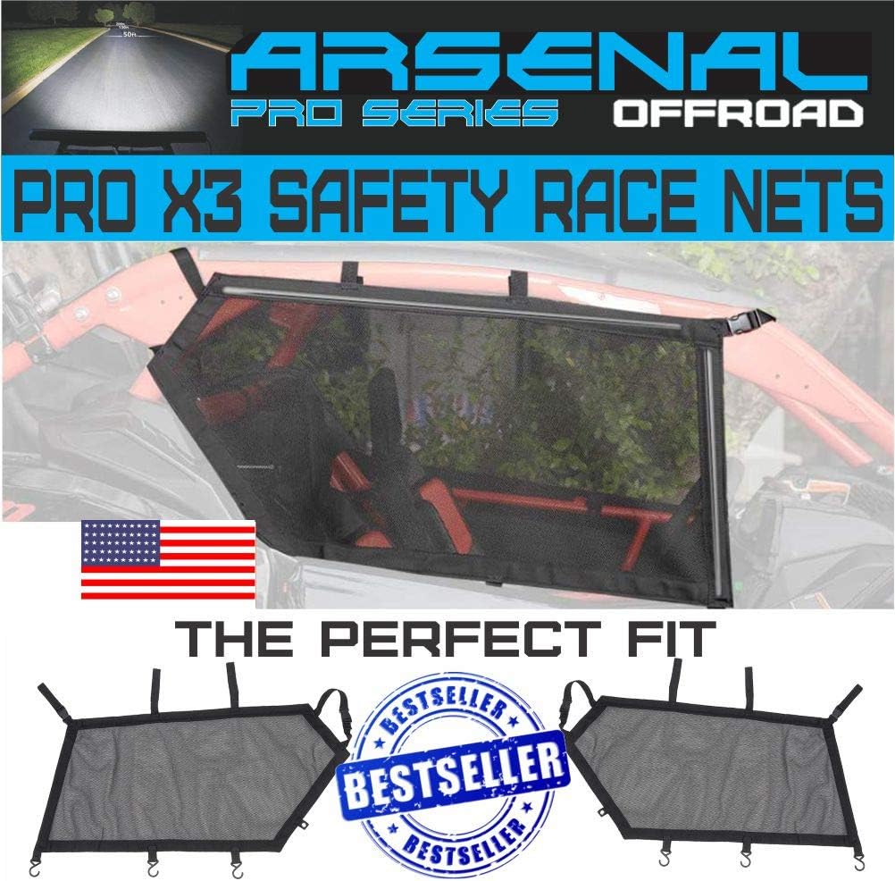 Window Safety Race Nets for Can Am Maverick X3 & X3 Max, Drive & Passenger Side (1 Pair) B519