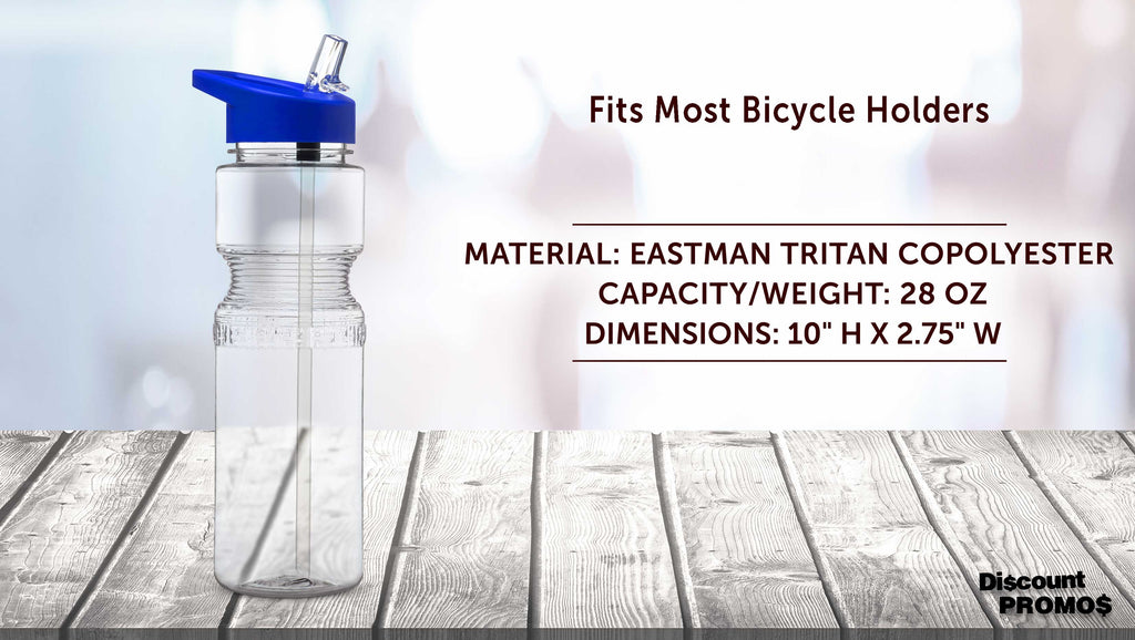 28 oz Sports Bottles with Straw Set of 10 Blue G2548