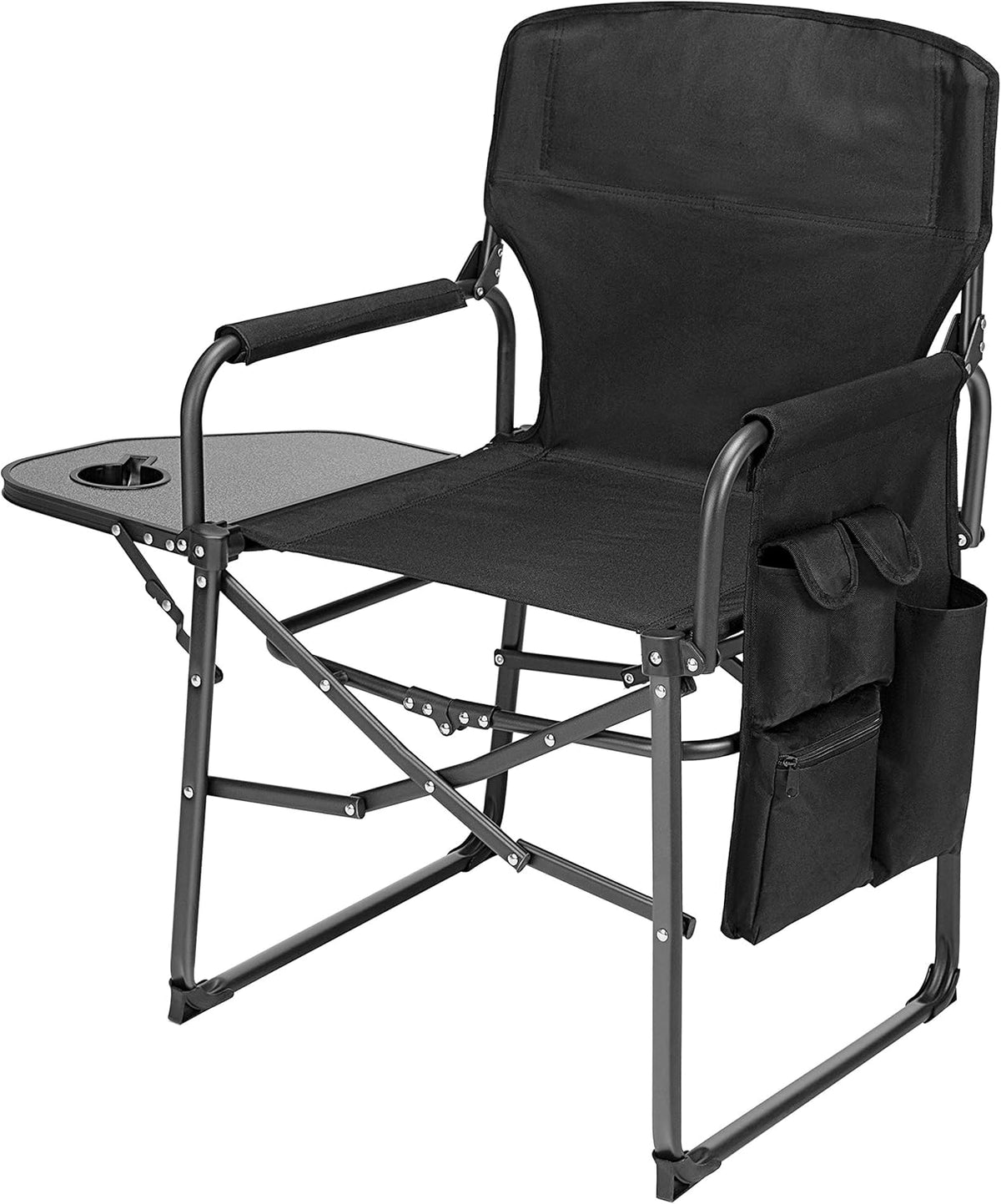 Steel Frame Director’s Chair with Attached Table Lightweight Folding Outdoor Chair C26523