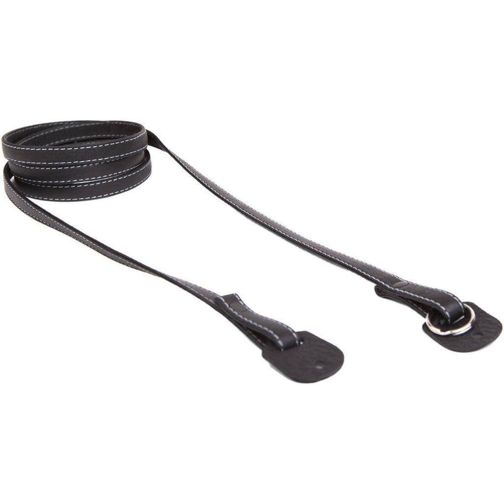 Gray Stitching Black Leather Camera Strap T62420
