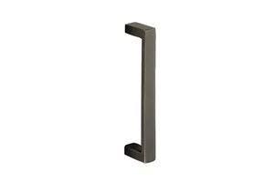 Sandcast Bronze Rectangular Door Pull 8-3/4 inch Center-to-Center Flat Black Patina O3644