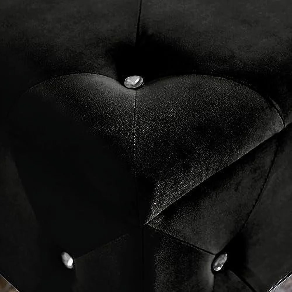 Velvet Ottoman Bench with Flip Top Storage Seat Q605718
