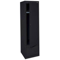 Single Door Wardrobe with Drawer Black V1400