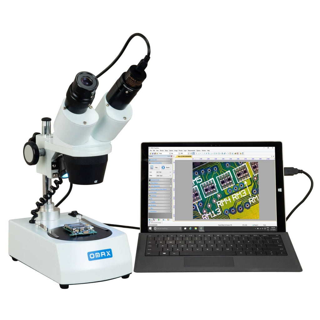 Binocular Stereo Microscope with Dual LED Lights and 1.3MP USB Camera P4549