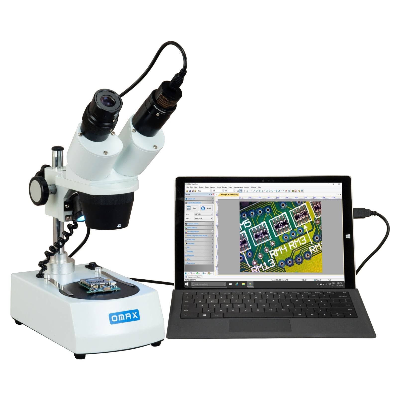 Binocular Stereo Microscope with Dual LED Lights and 1.3MP USB Camera P4549