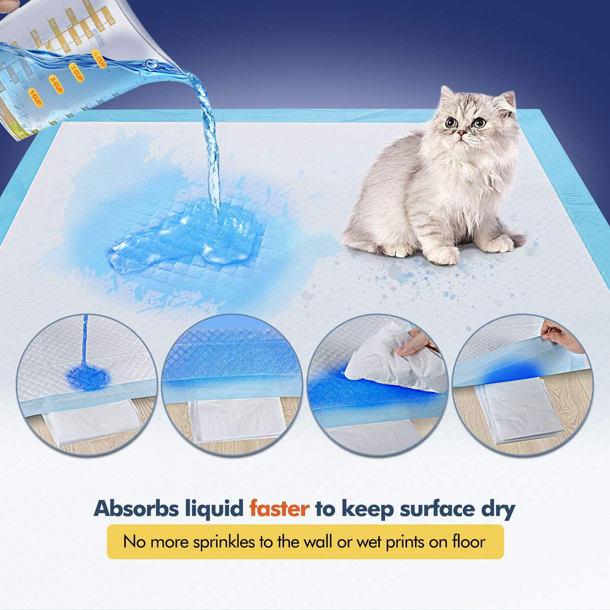 XL 28x34 Disposable Polymer Quick Dry Pet Training Pee Pads A92479