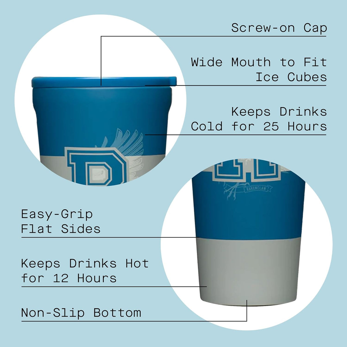Insulated Water Bottle With Lid, 16 Oz E265913