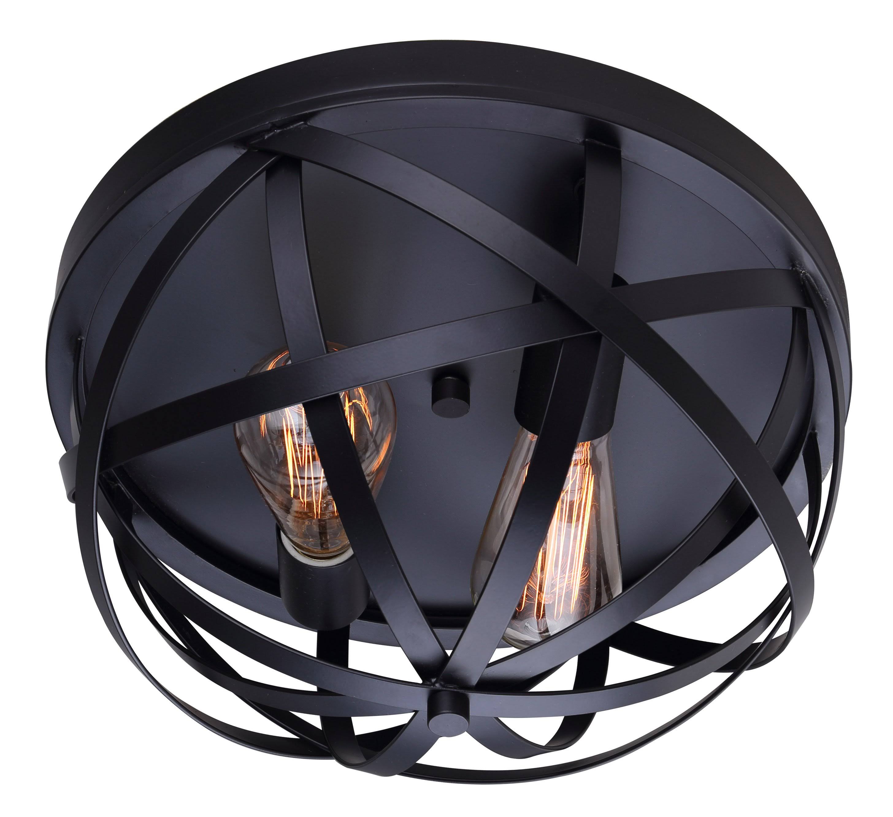 2 Light Flush Mount Black R8890