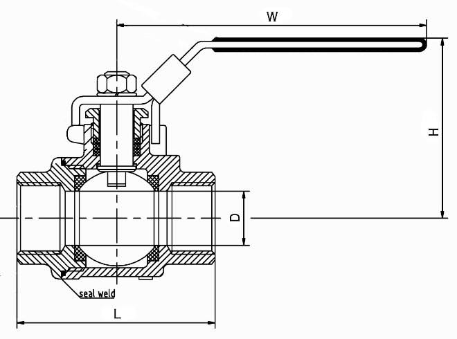 1-1/4 inch Carbon Steel Full Port Ball Valve, 2000PSI FxF NPT T540953