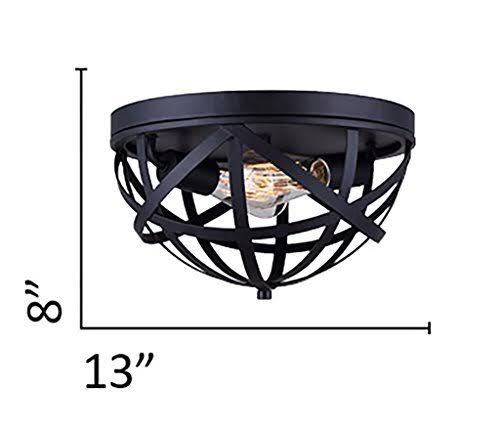 2 Light Flush Mount Black R8890