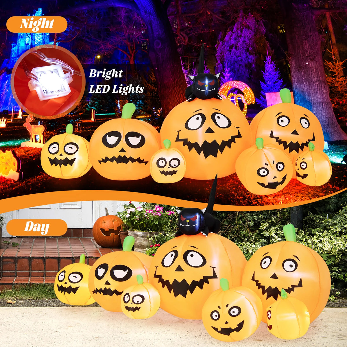Inflatable Halloween Pumpkins Decor with LED Lights H287