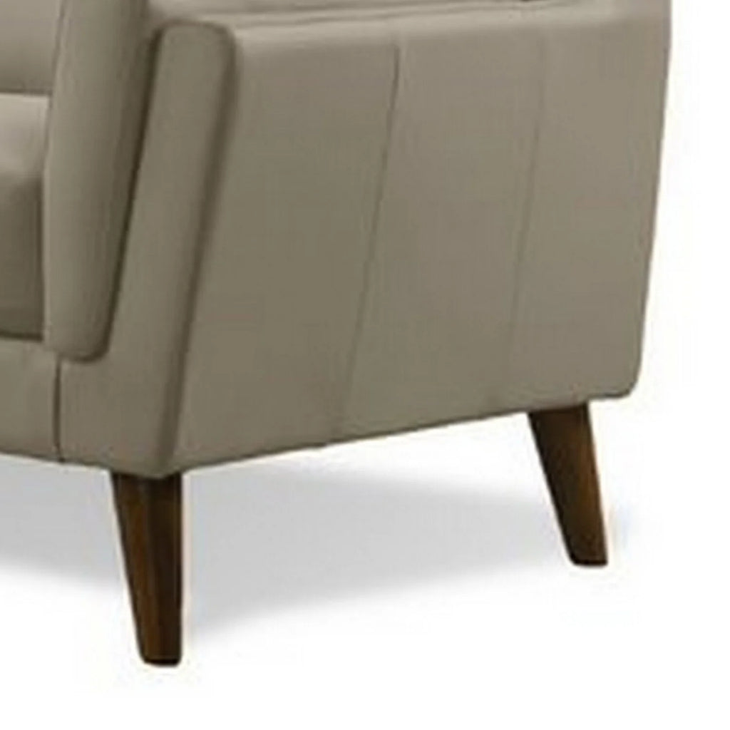 Gray Leather Match Loveseat E29157