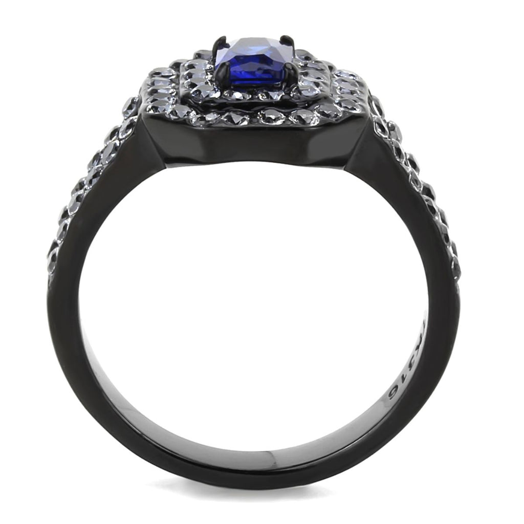 Stainless Steel Engagement Ring with Synthetic Glass Stone H531790
