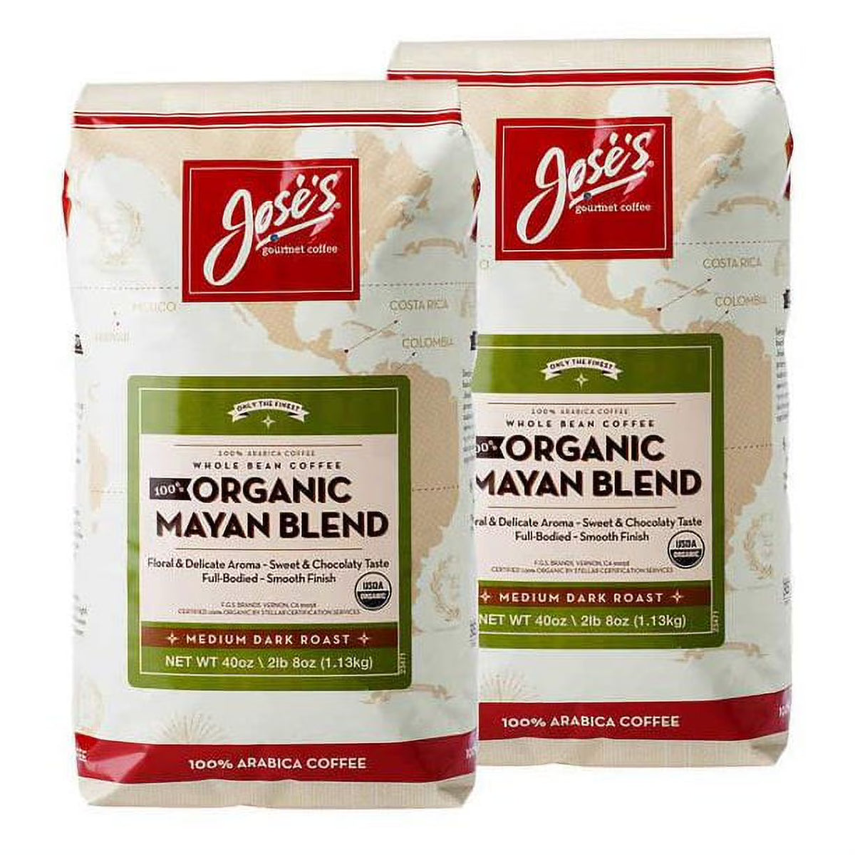 2 Packs Whole Bean Coffee 2lb 8 oz USDA Organic Arabica Coffee I6582