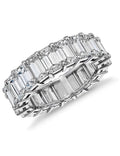 925 Sterling Silver 6MM Emerald Cut Cubic Zirconia Eternity Band H89726