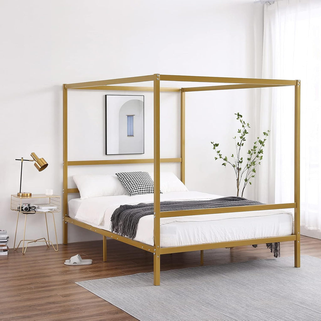 Gold Full Size Canopy Bed Frame M975