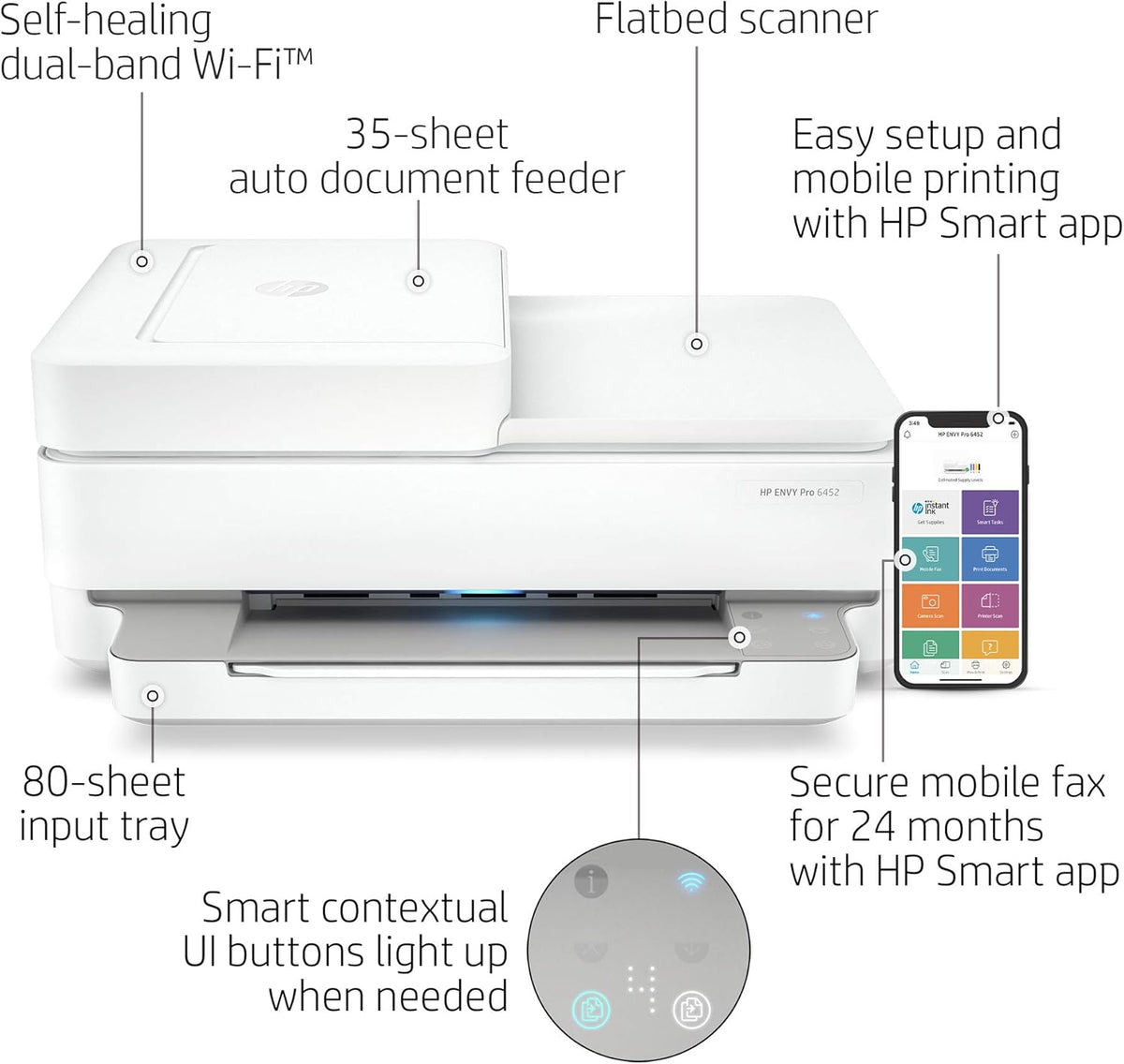 Wireless Inkjet Color Printer with Auto Document Feeder, 2-Sided Printing T4090