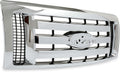 Chrome Silvery Shell and Black Front Bumper Grille Assembly Pack of 2 I528