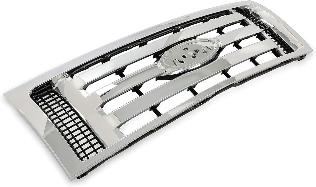 Chrome Silvery Shell and Black Front Bumper Grille Assembly Pack of 2 I528