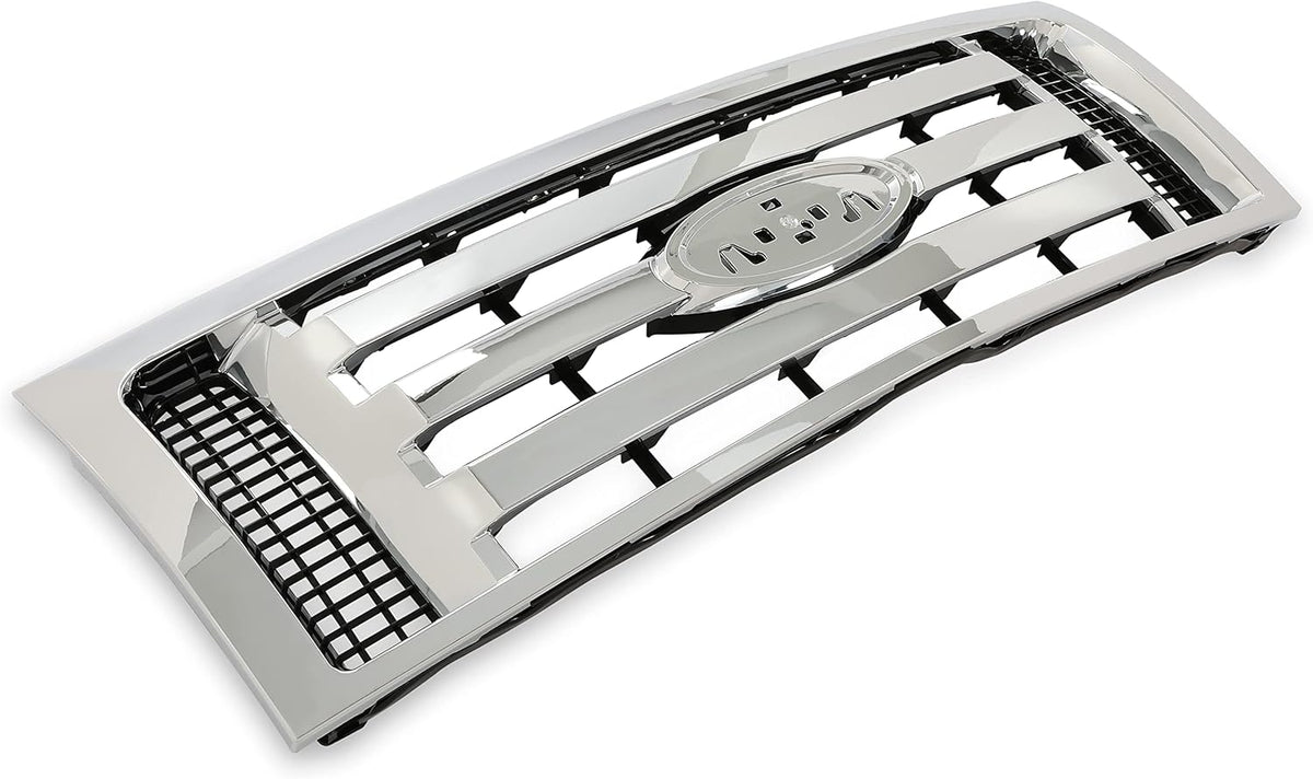 Chrome Silvery Shell and Black Front Bumper Grille Assembly Pack of 2 I528