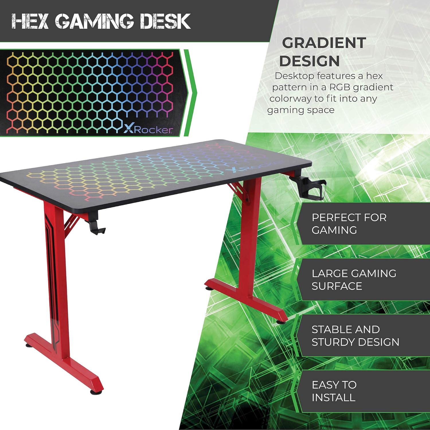 Black/Red Gaming Desk K7955