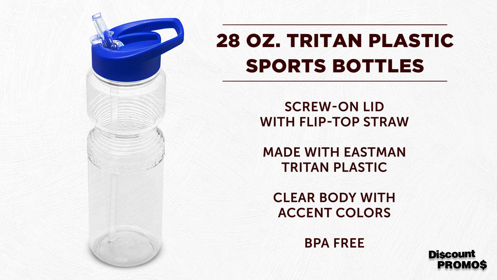28 oz Sports Bottles with Straw Set of 10 Blue G2548