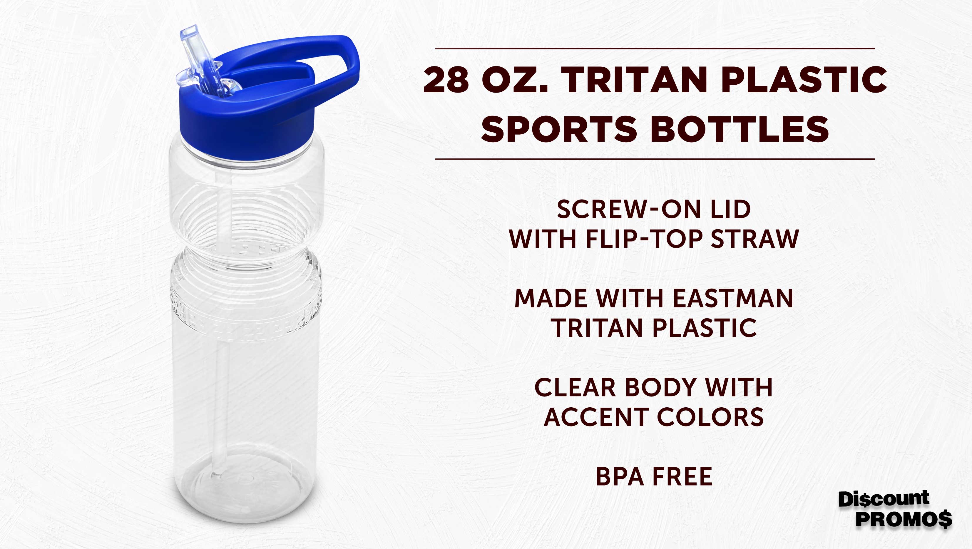 28 oz Sports Bottles with Straw Set of 10 Blue G2548