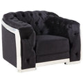 Black Velvet Chair with Chrome Finish A96734