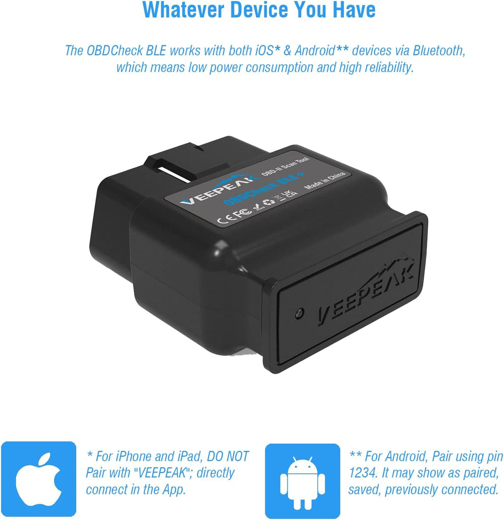 OBD II Bluetooth Scanner Code Reader Pack of 2 Q507
