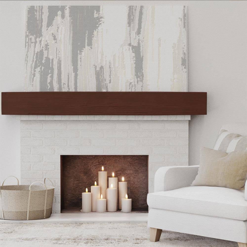 Natural Pecan Sandblasted Faux Wood Fireplace Mantel I6782
