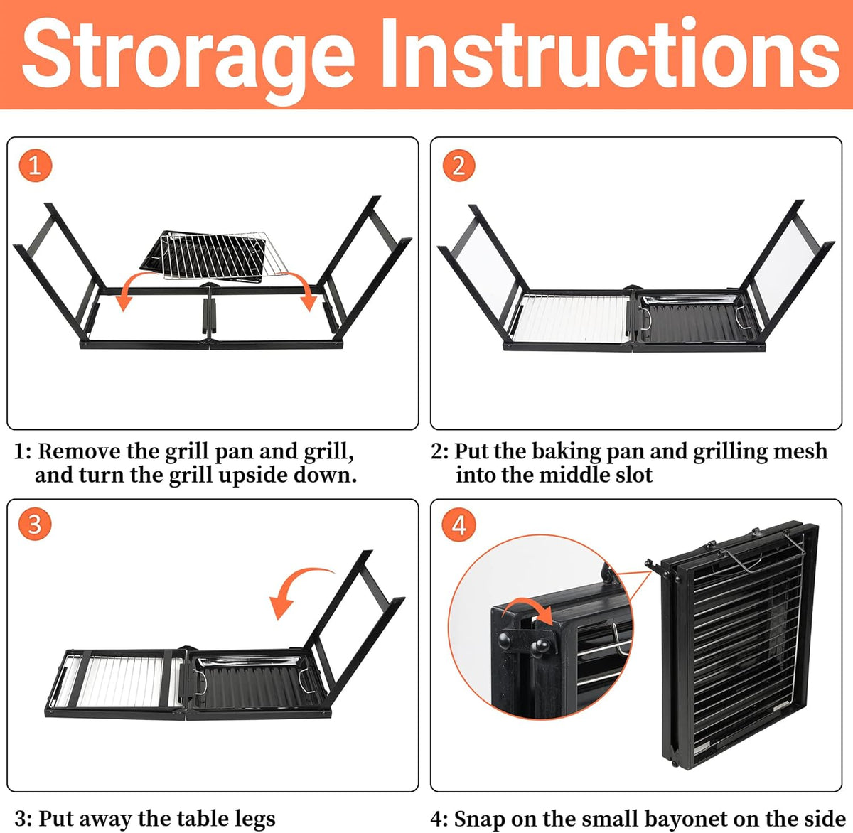 Stainless Steel Folding Campfire Grill Grate and Griddle with Collapsible Legs S76902