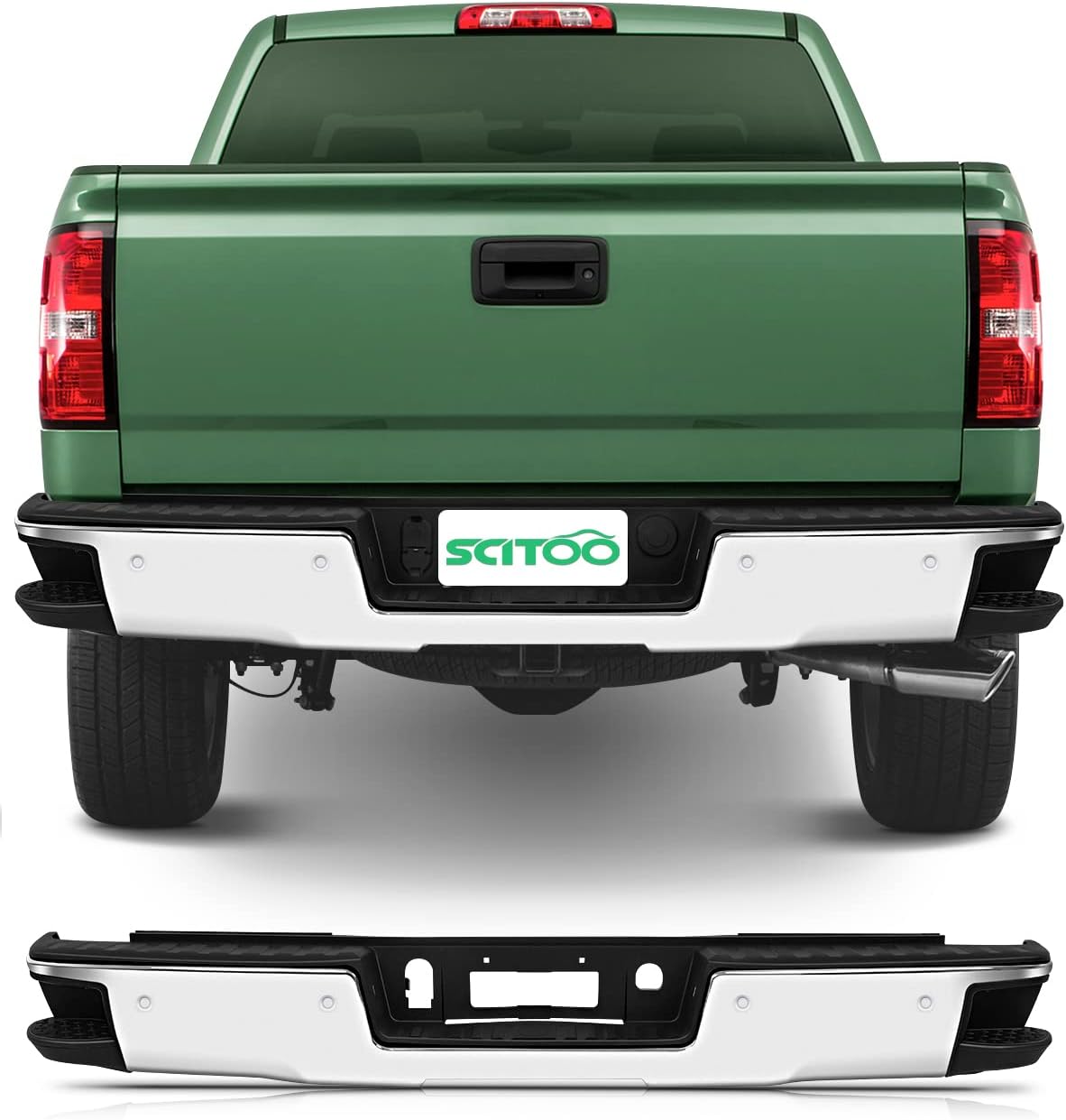Rear Bumper Heavy Duty Steel Chrome P42903