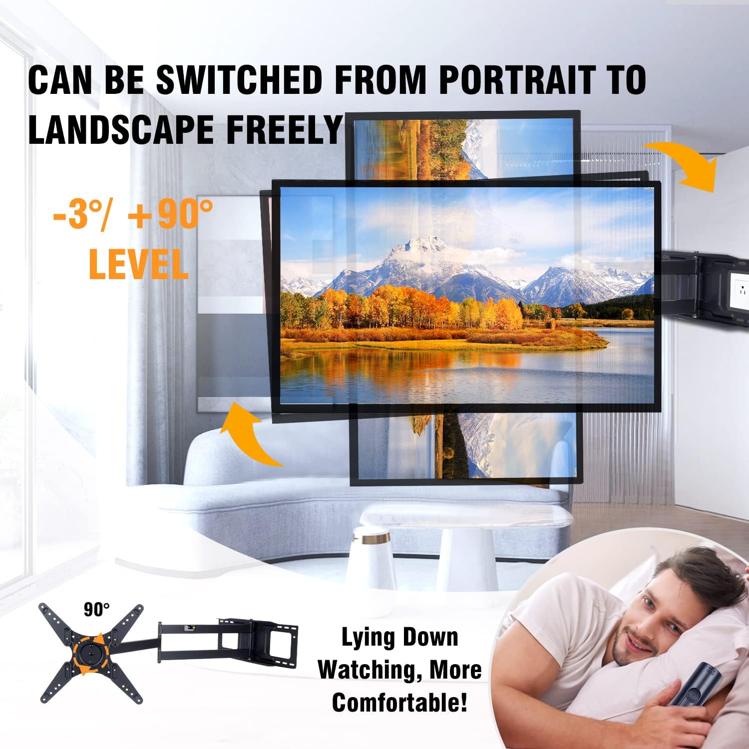 TV Wall Mount Bracket with 48" Extension Articulating Arms I446