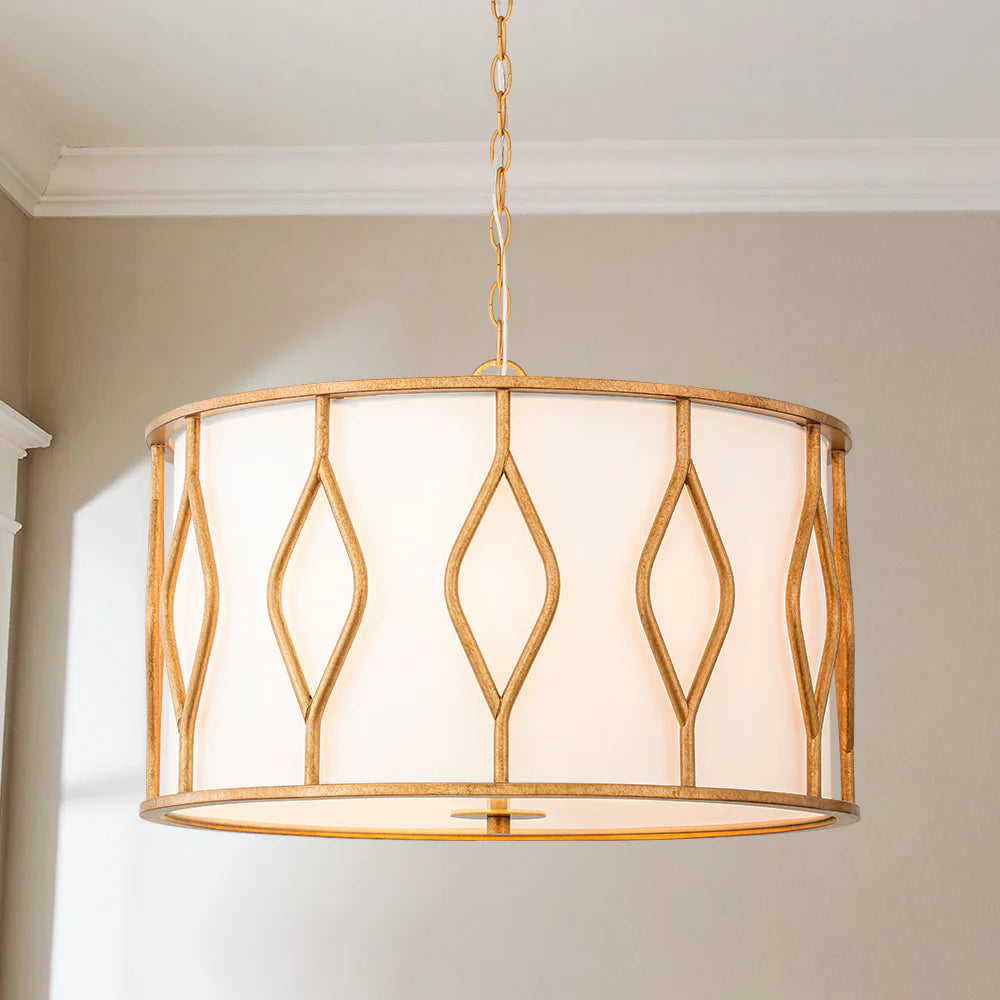 4-Light Dimmable Drum Industrial Chandelier V776