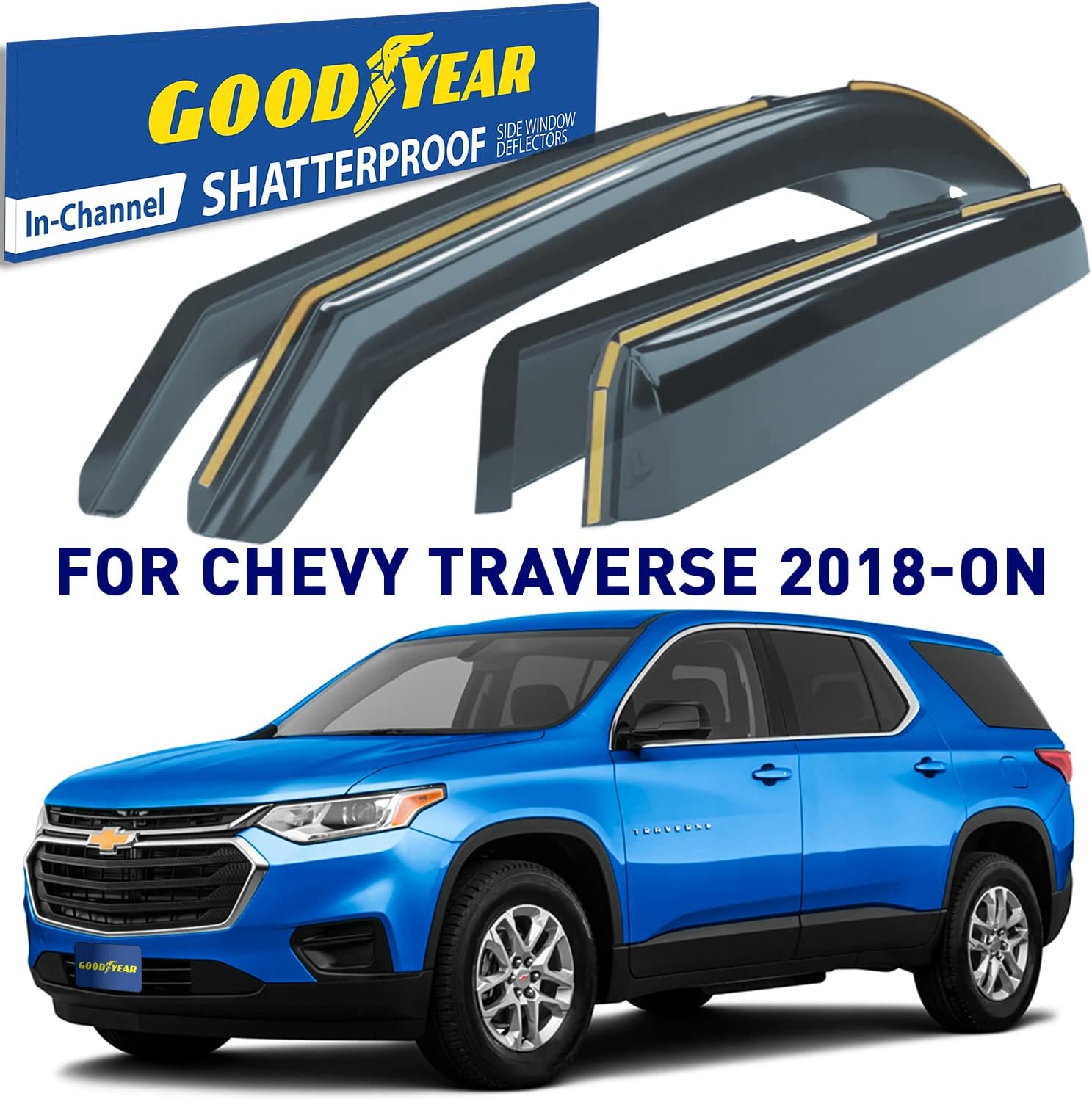 Shatterproof in-Channel Window Deflectors, 4pcs J9315