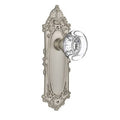 Satin Nickel Crystal Round Single Dummy Door Knob with Victorian Long Plate Z860344