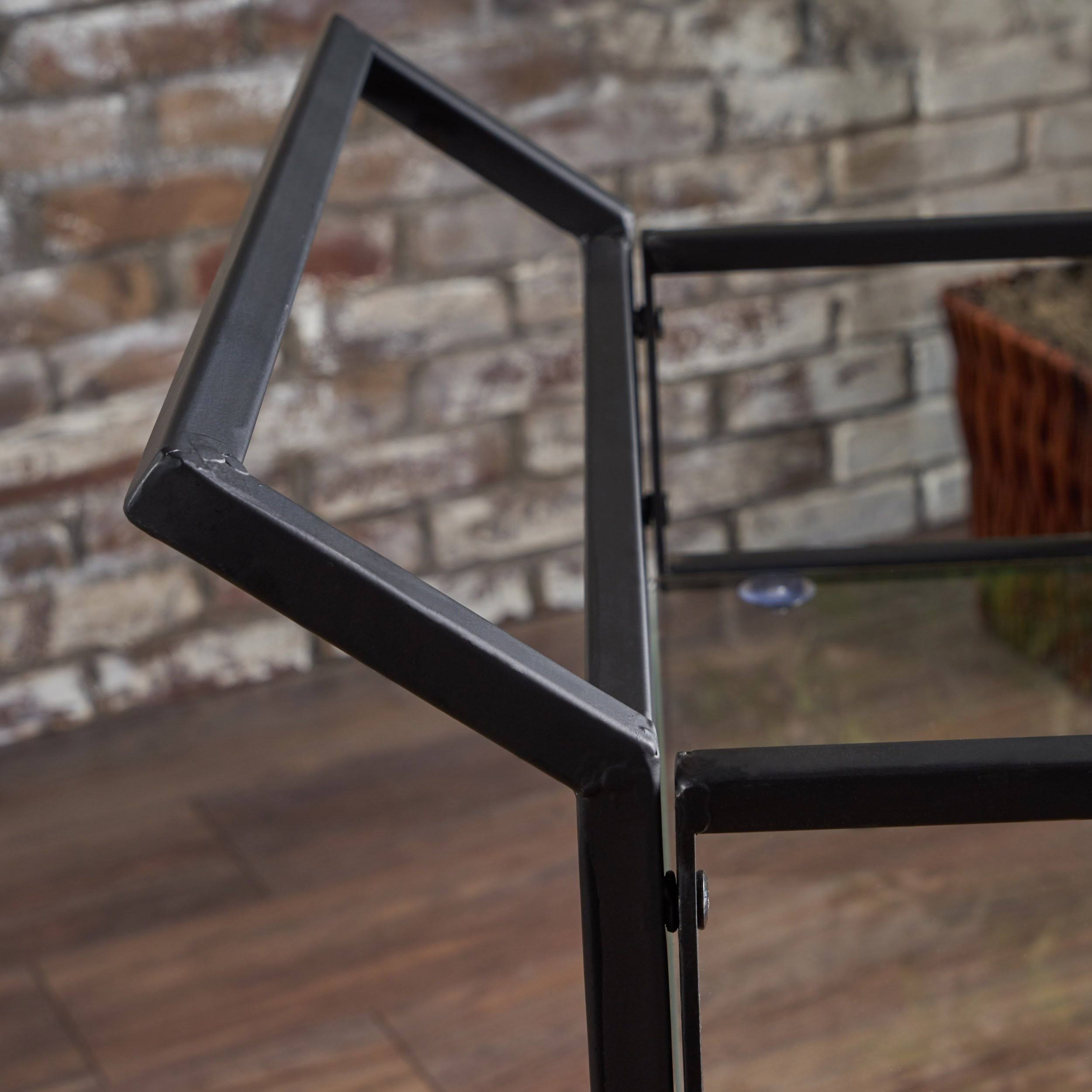 Black Glass Bar Cart T738