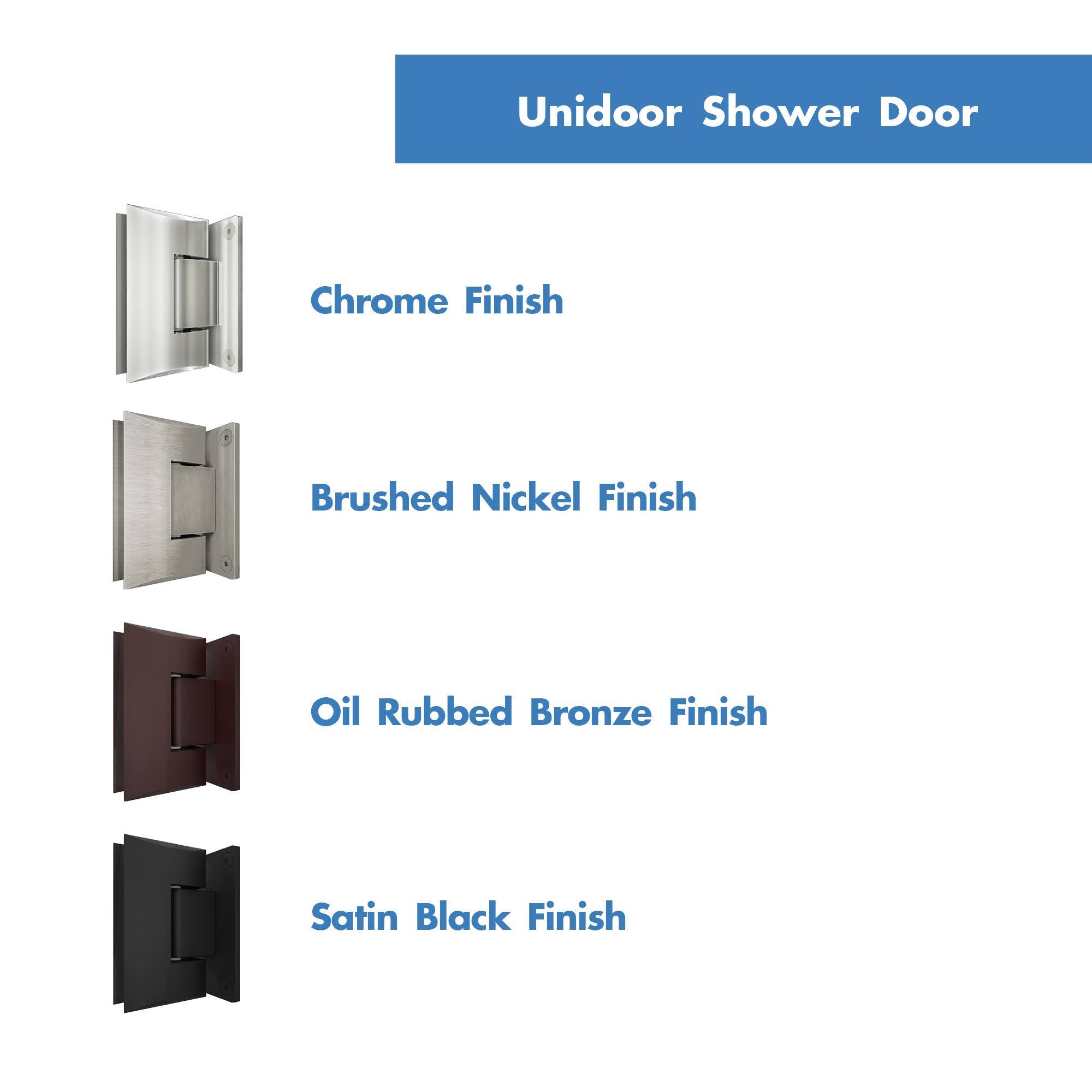 Satin Black Frameless Hinged Shower Door G59385