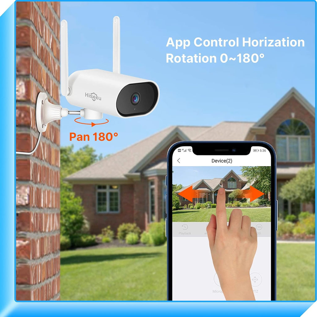 8CH 2K Wireless Security Camera System, 4pcs 180° View Cameras, 1TB Hard Drive W4250