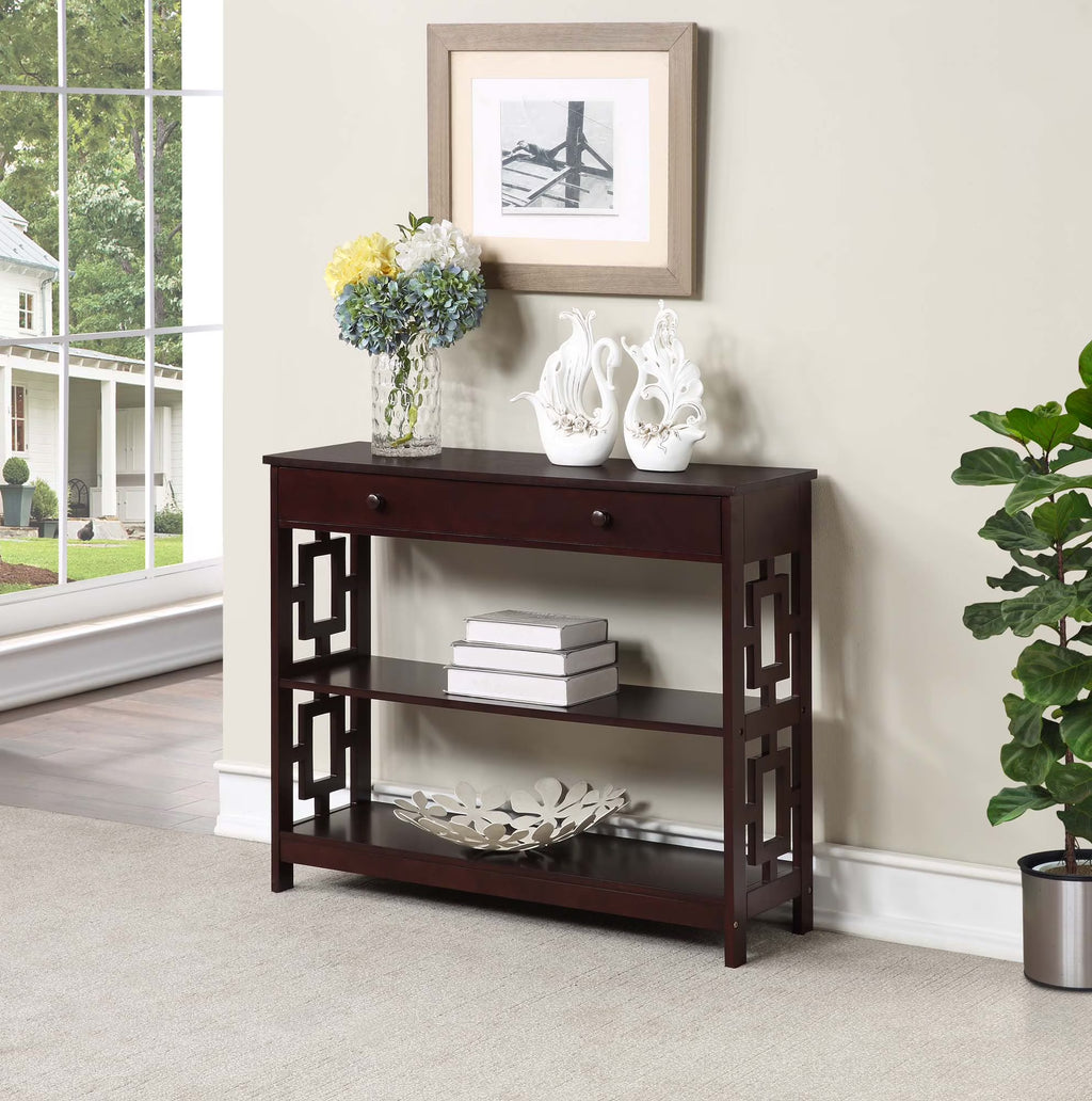 Espresso Console Table with Drawer C3069